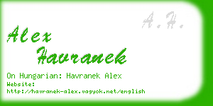 alex havranek business card